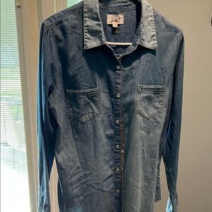 BNWT Jolt Blue Chambray Long Sleeve Shirt Pearl-snap button